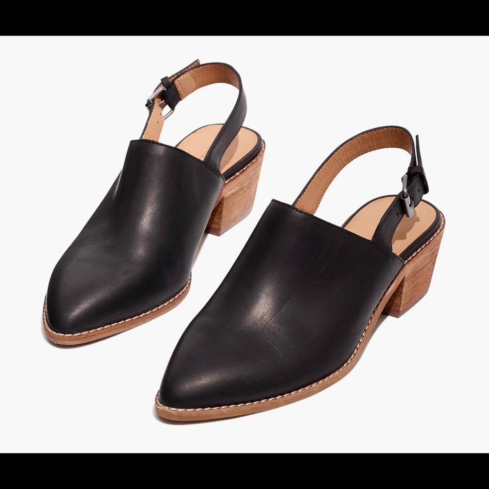 Madewell Jess sling back mule. Worn once inside. Size 10. Black.